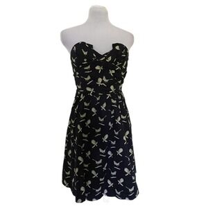 Poridge by Anthropologie Navy Bird Dress Size 2
